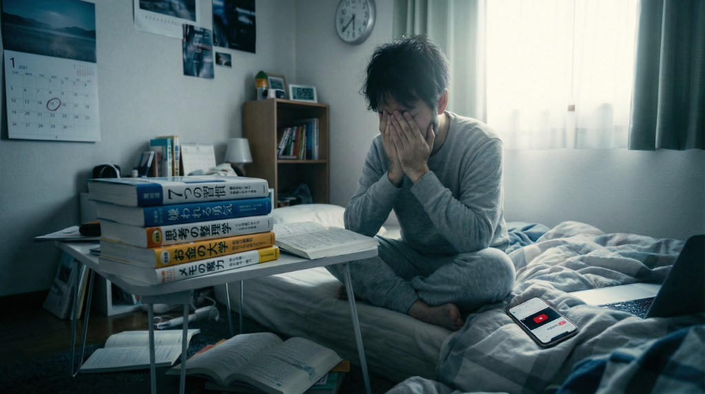 ベッドでスマホを見続けて寝られない